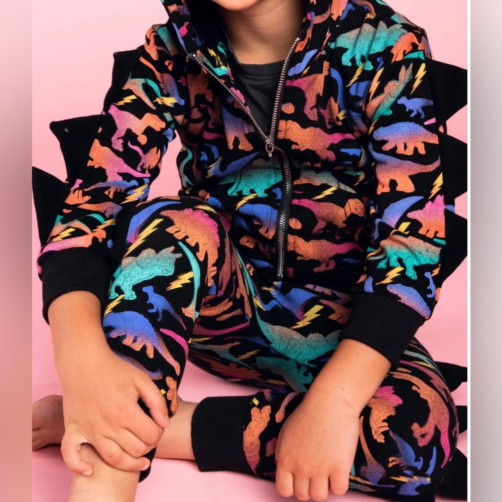 Neon Dino Tracksuit Set for boys 6T